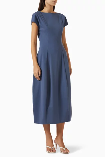 Sculptural Midi Dress in Double-knit Jersey