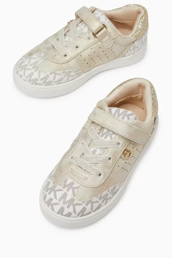 Jem Scotty Velcro Sneakers in Metallic Leather