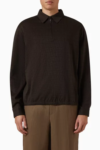 Zip Polo Shirt in Cotton