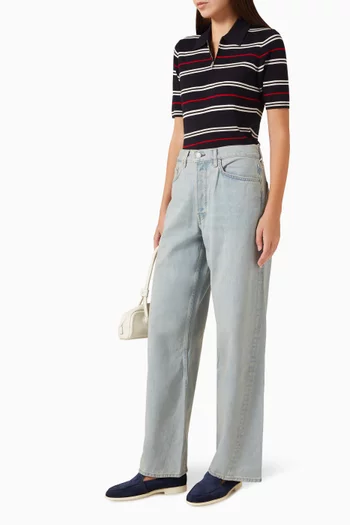 Zip-up Polo Shirt in Merino-wool