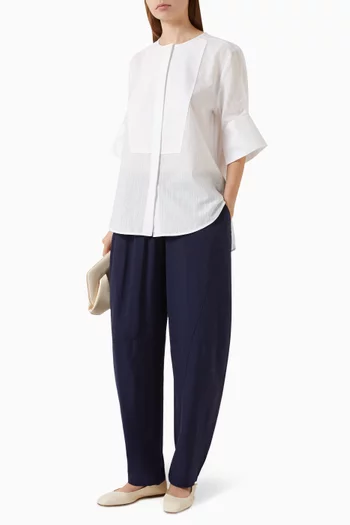 Panelled Elasticated Barrel-leg Pants