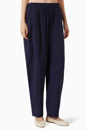 Panelled Elasticated Barrel-leg Pants