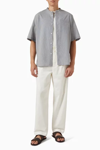 Grandad-collar Shirt in Viscose Blend