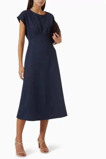 Sculpted Gathered Midi Dress