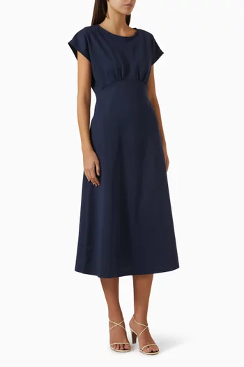 Sculpted Gathered Midi Dress