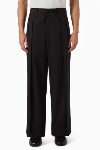 Drawstring-waist Pants in Cotton