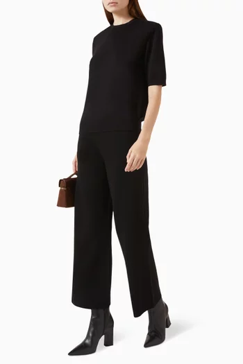 Straight-leg Pants in Merino Wool-blend