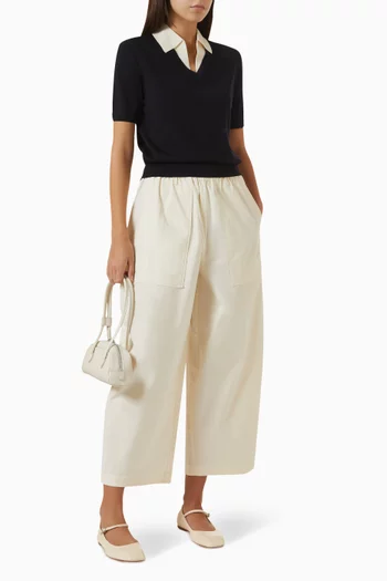 Barrel-leg Utility Pants in Cotton