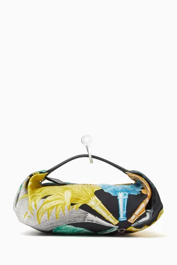Unused Balusoie Top-handle Bag in Printed Silk