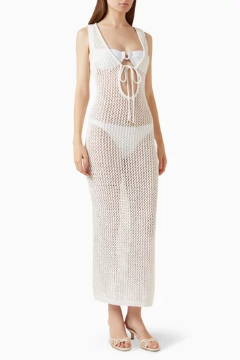 Monte Carlo Tie Maxi Dress in Petite Crochet