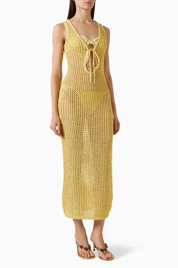 Monte Carlo Tie Maxi Dress in Petite Crochet