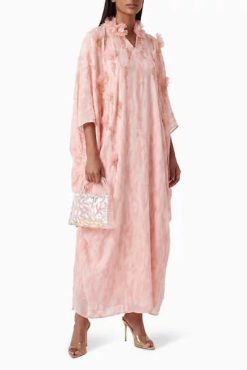 Embellished Kaftan in Crushed Chiffon