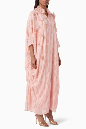 Embellished Kaftan in Crushed Chiffon