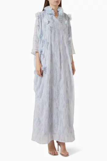 Embellished Kaftan in Crushed Chiffon
