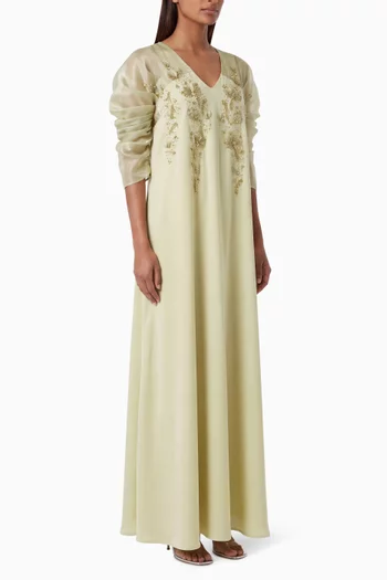 Bead-embellished Kaftan in Crepe