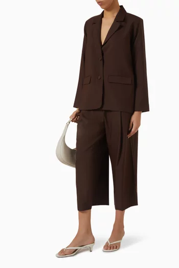 Wide-leg Culotte Pants in Wool