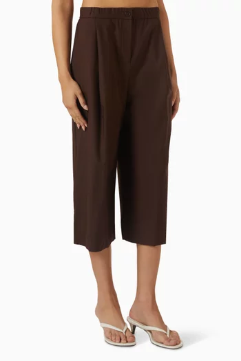 Wide-leg Culotte Pants in Wool