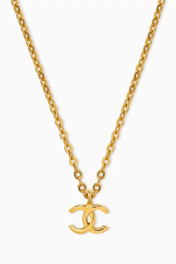 CC Pendant Necklace in Gold-plated Metal