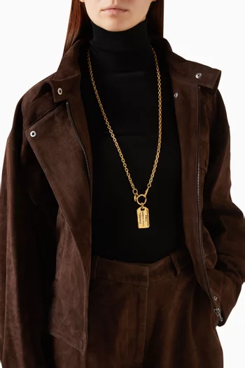 31 Rue Cambon Plaque Pendant Necklace in Gold-plated Metal