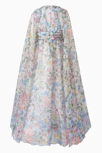 Flower-print Dress in Organza
