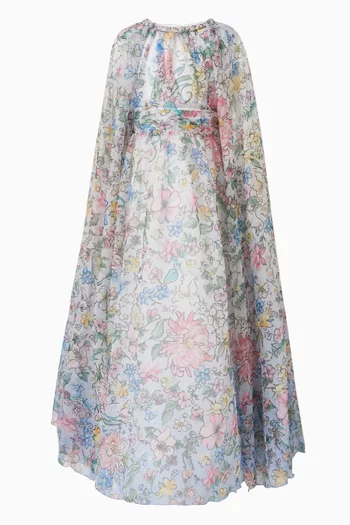 Flower-print Dress in Organza