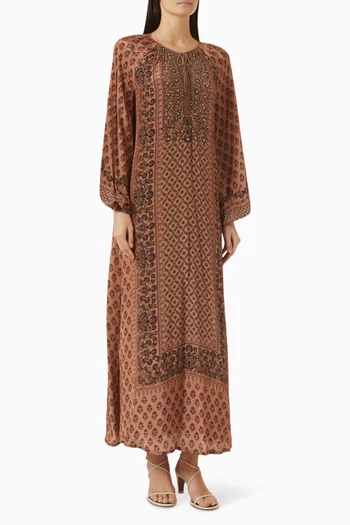 Printed Kaftan in Crepe