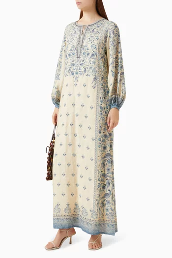 Printed Kaftan in Linen