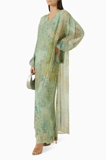 Printed Maxi Dress in Chiffon