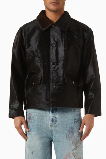 Button-up Jacket in Cowhide