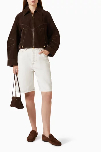 Dahia Crop Jacket in Suede