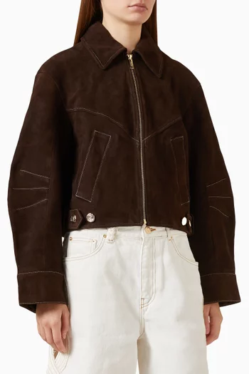 Dahia Crop Jacket in Suede
