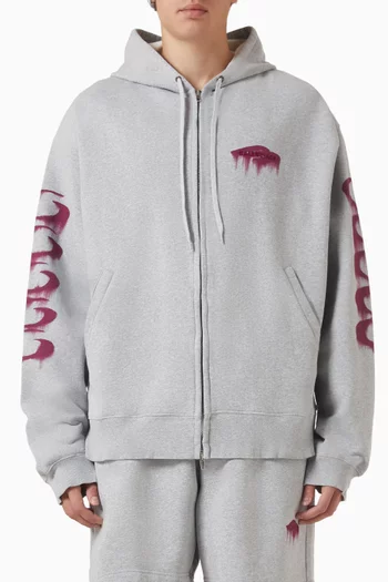 Wet Brush Oversized Zip Hoodie in Fleece