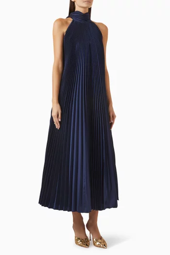 Pleated Halterneck Dress