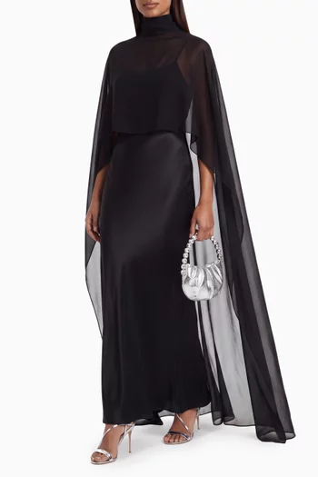 Estelle Cape Gown in Satin