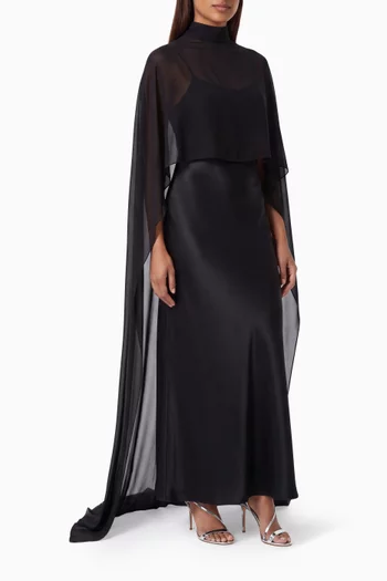 Estelle Cape Gown in Satin