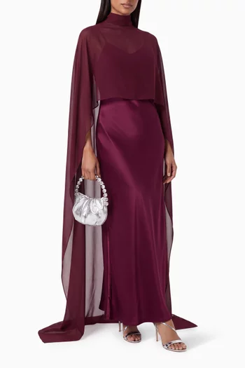 Estelle Cape Gown in Satin