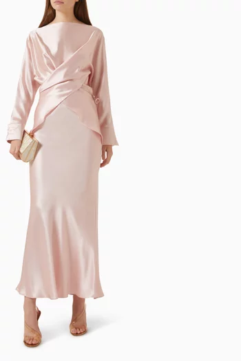 Tessa Top & Skirt Set in Satin