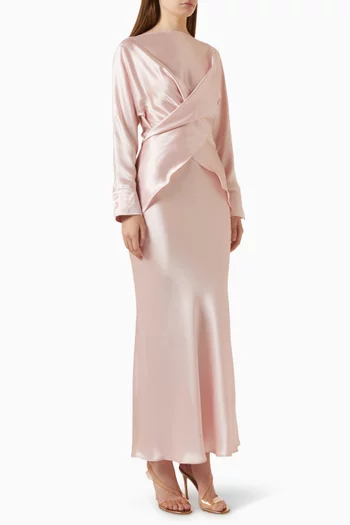 Tessa Top & Skirt Set in Satin