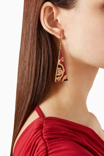 1980s Vintage Cloisonné Drop Earrings