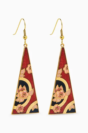 1980s Vintage Cloisonné Drop Earrings