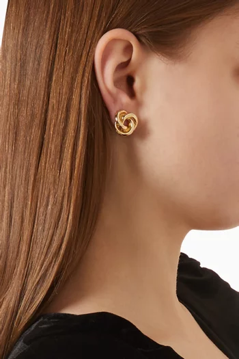 1990s Vintage Love Knot Clip-On Earrings