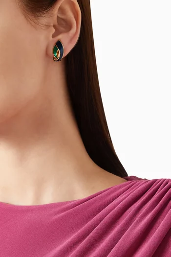 1990s Vintage Stylised Clip-On Earrings in 22kt Gold-plated Metal