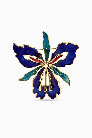 1980s Vintage Orchid Brooch