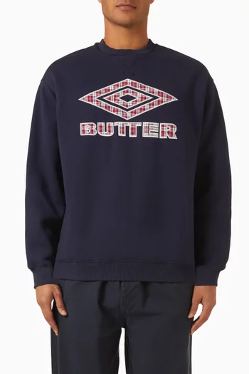x Umbro Diamond Appliqué Crewneck Sweatshirt in Cotton-blend
