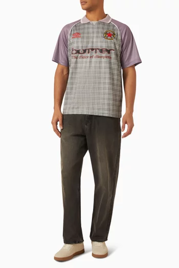 x Umbro Plaid Jersey Polo Shirt