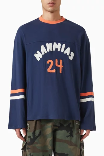 Varsity Ringer Long-Sleeve T-shirt in Cotton