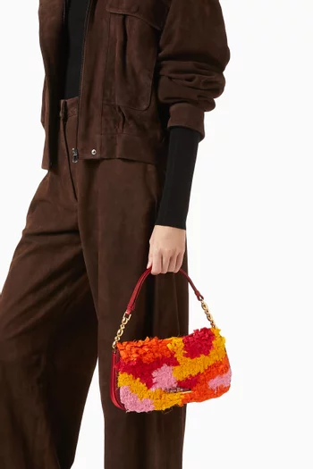 Malice Shoulder Bag in Frayed Silk & Patent Leather