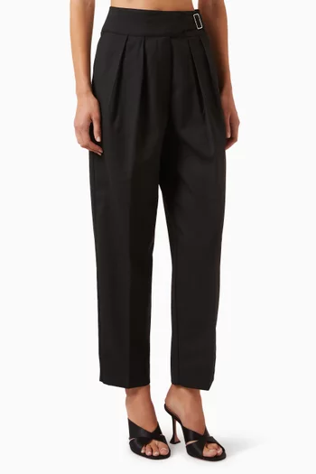 Belted Barrel-leg Pants