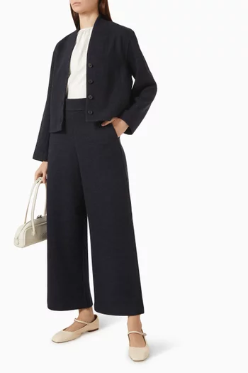 Barrel-leg Pants in Wool-blend