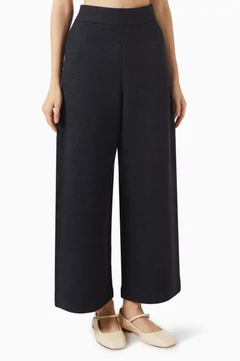 Barrel-leg Pants in Wool-blend